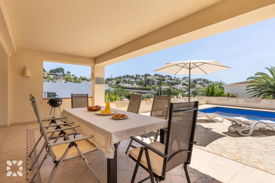 Patio, Day, Natural landscape, View (from property/room), Balcony/Terrace, Living room, Seating area, Dining area, Pool view, Swimming pool, sunbed