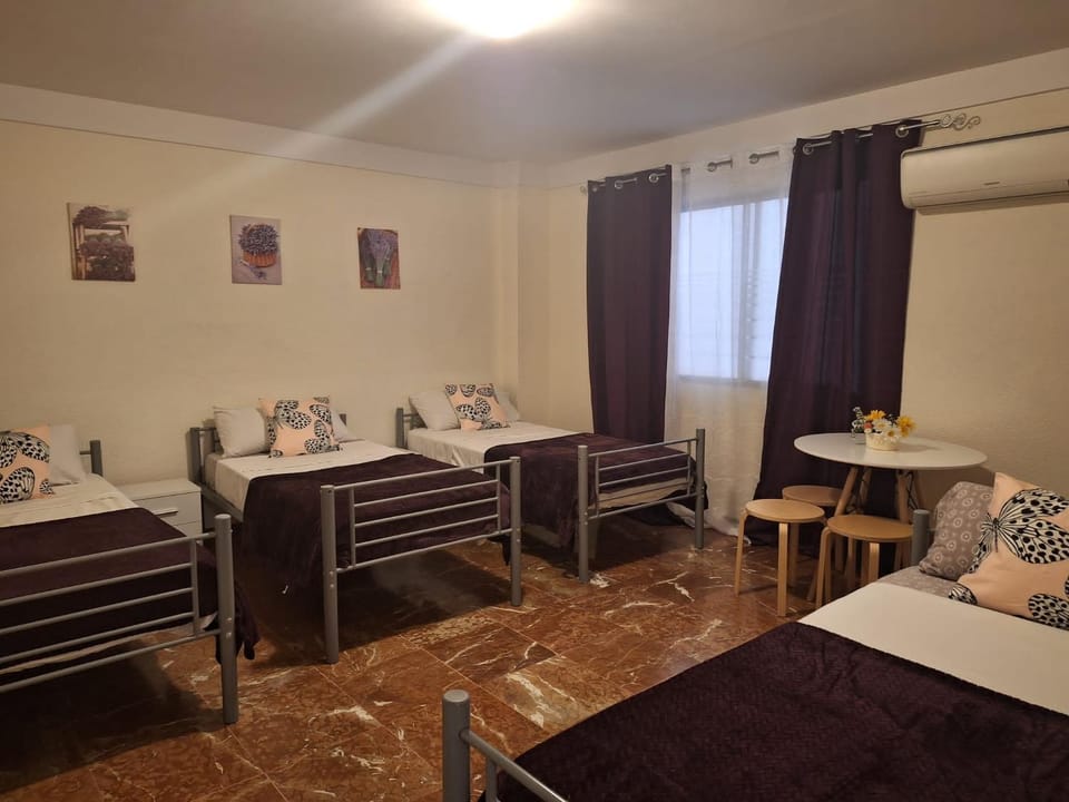 Bed, Seating area, Dining area, Bedroom