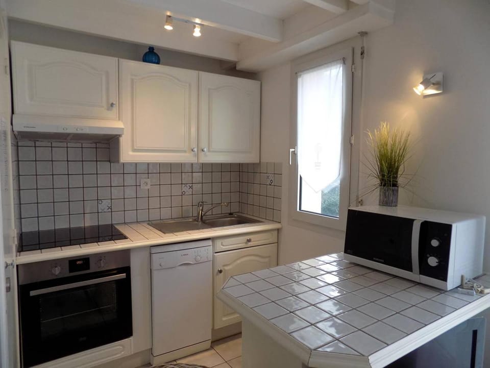 Kitchen or kitchenette, dishwasher, oven, stove, toaster