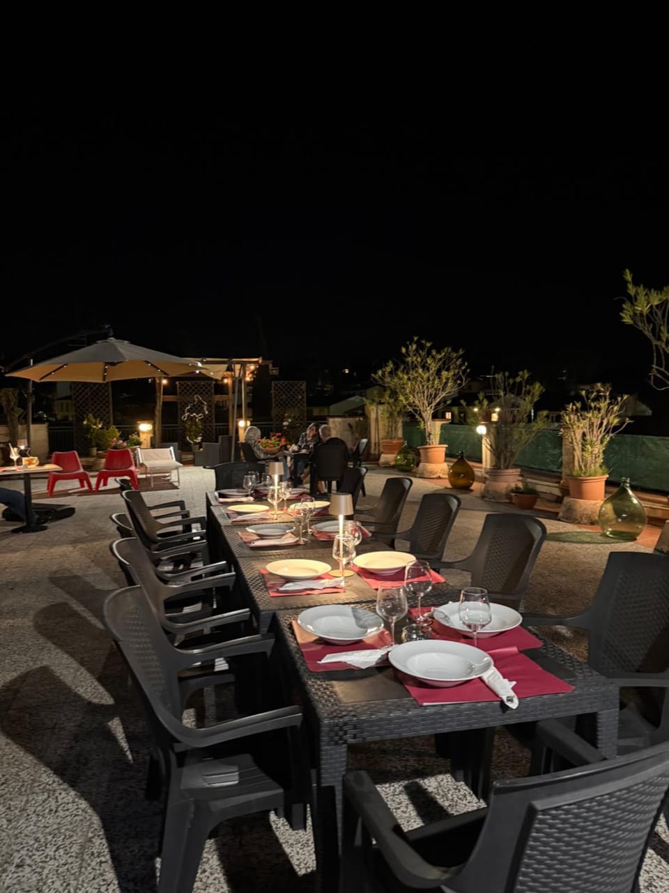 Restaurant/places to eat, Night, Balcony/Terrace, Dinner