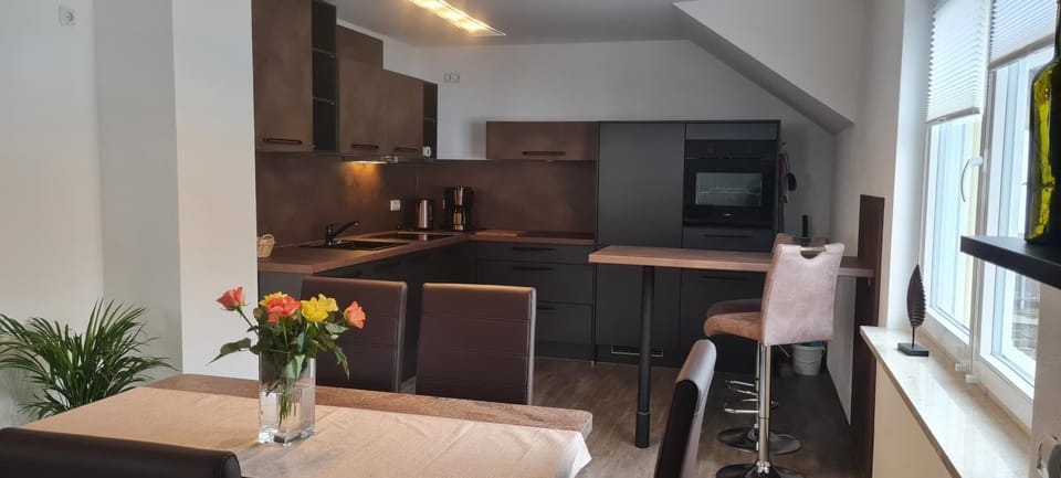 Kitchen or kitchenette, Dining area, stove