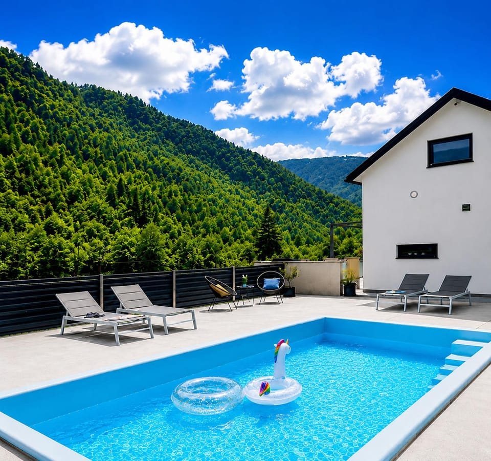 View (from property/room), Swimming pool, sunbed