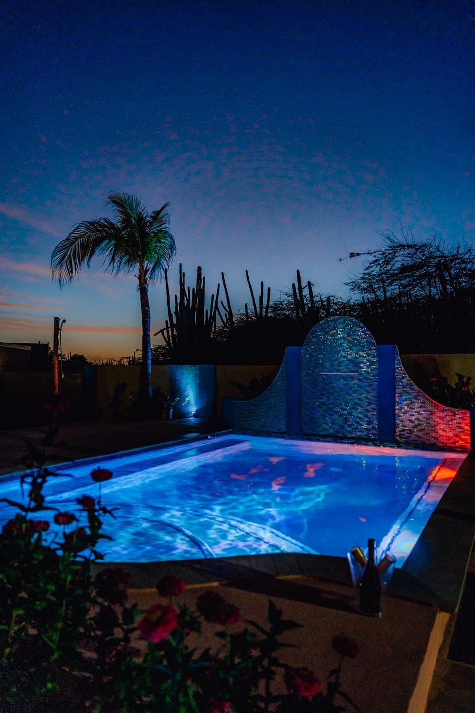 Night, Natural landscape, Pool view, Swimming pool