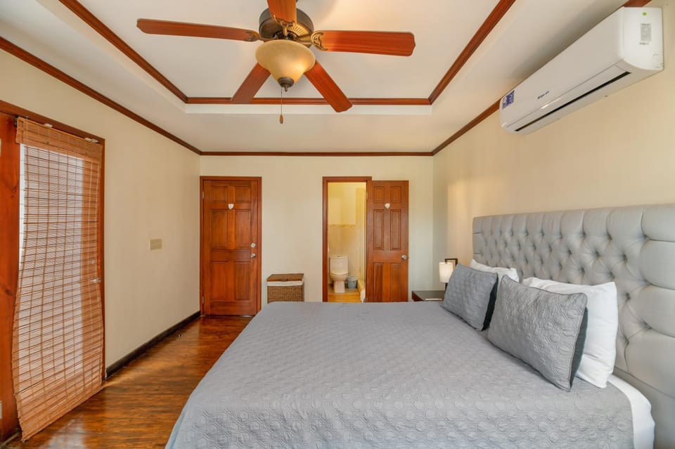 Bed, Bedroom, fireplace, air conditioner