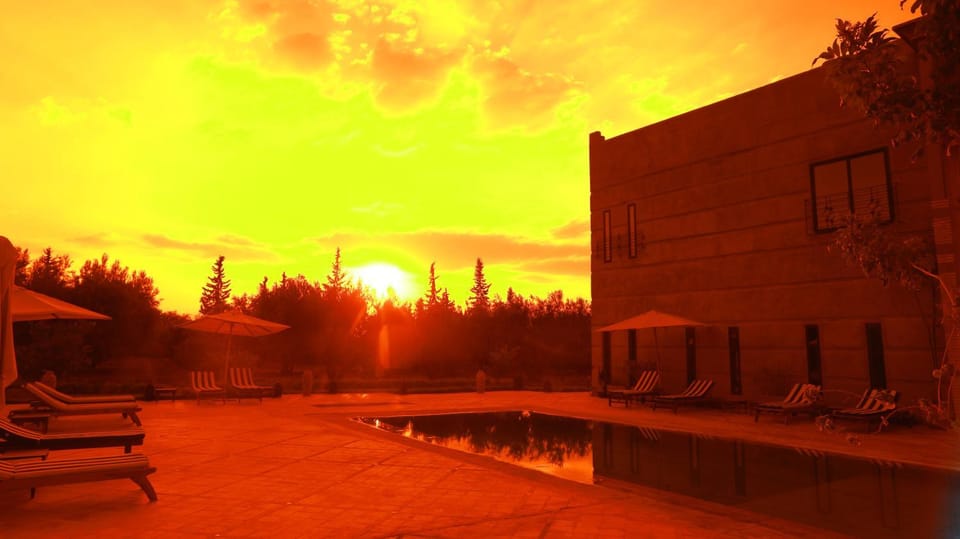 Property building, Patio, Sunset