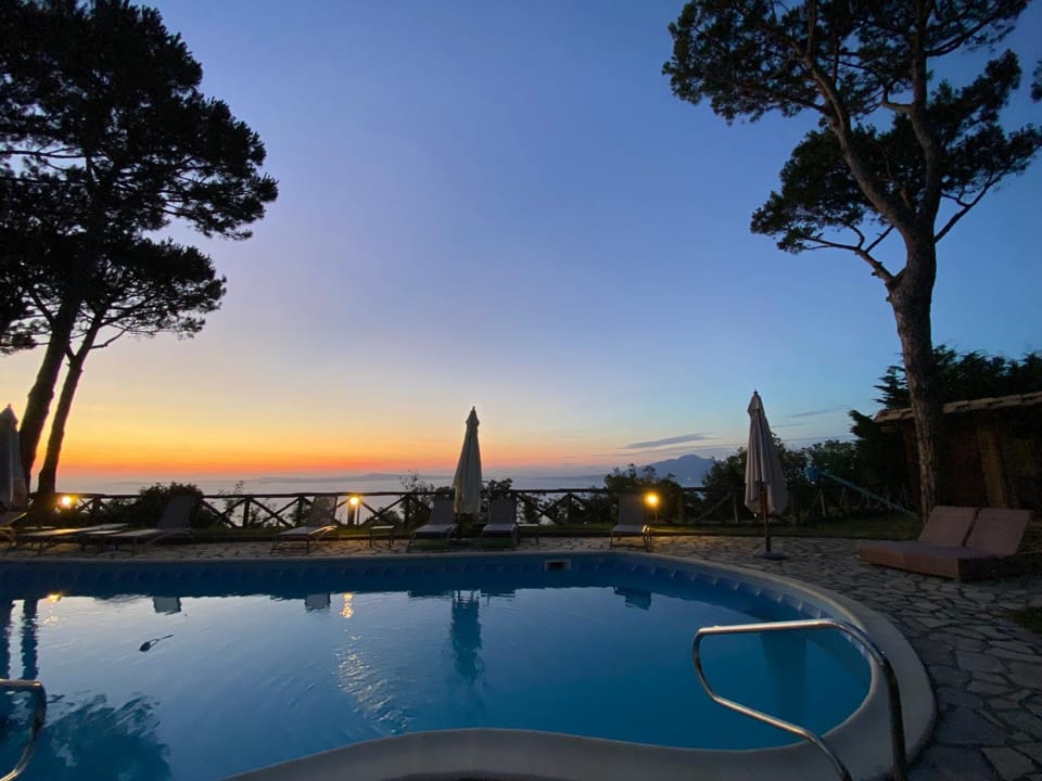 Pool view, Sunset