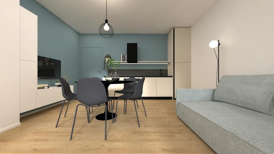 TV and multimedia, Kitchen or kitchenette, Living room, Seating area, Dining area