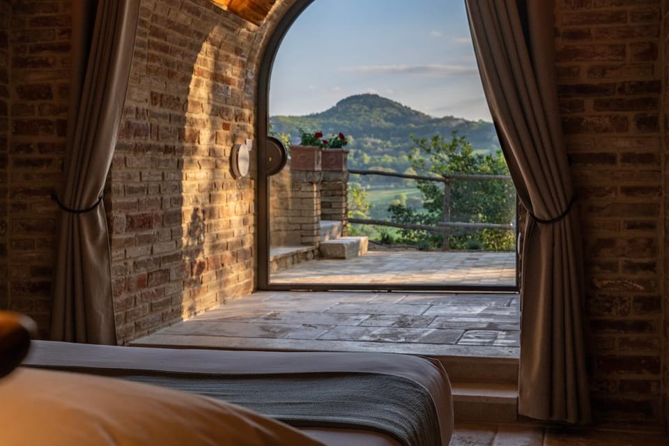 Natural landscape, View (from property/room), Bedroom, Mountain view