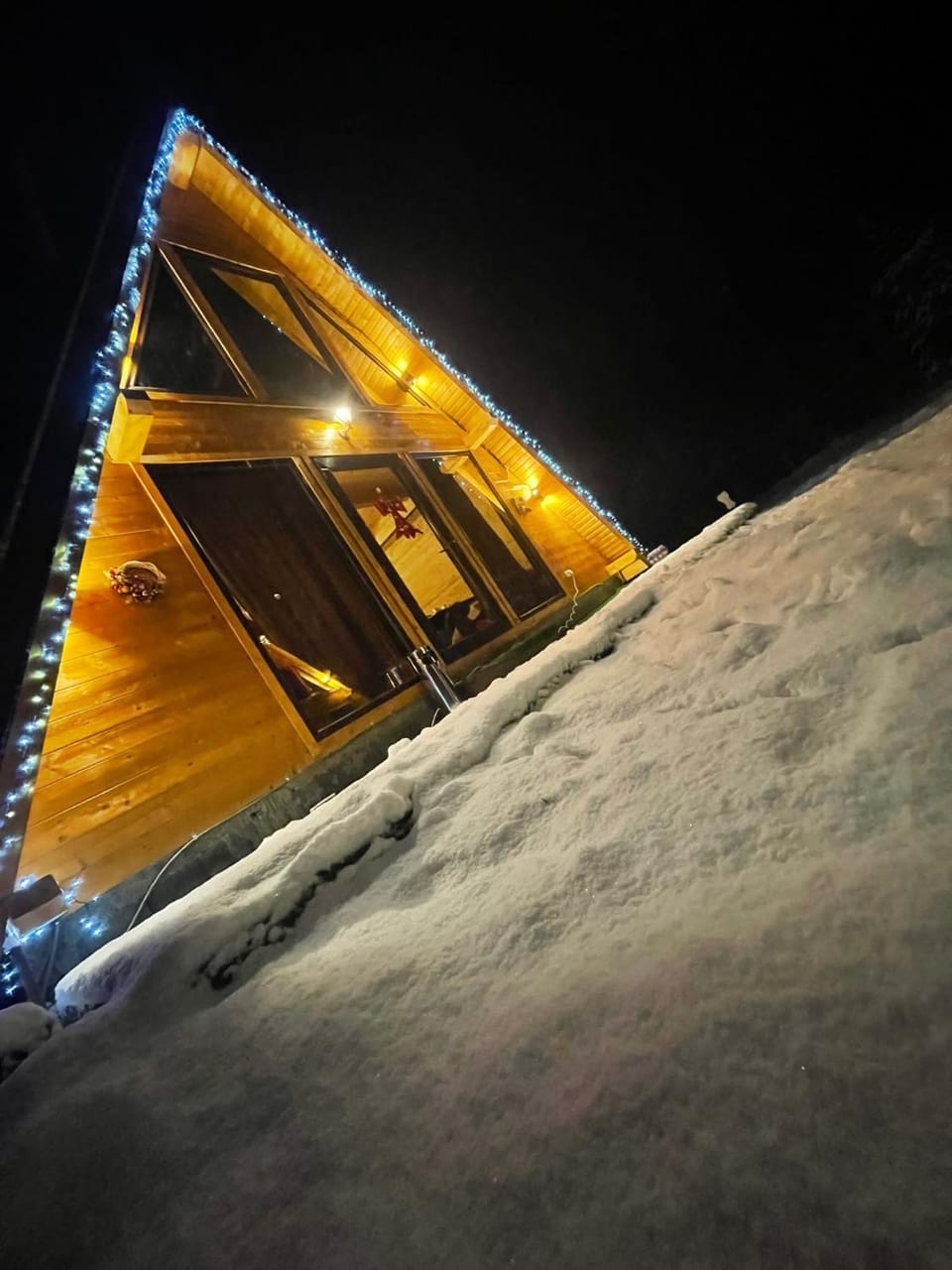 Property building, Night, Winter