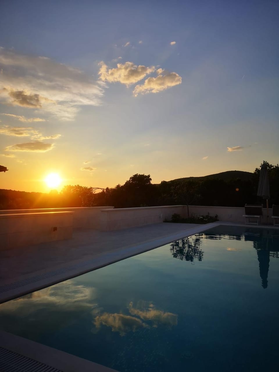 Swimming pool, Sunset