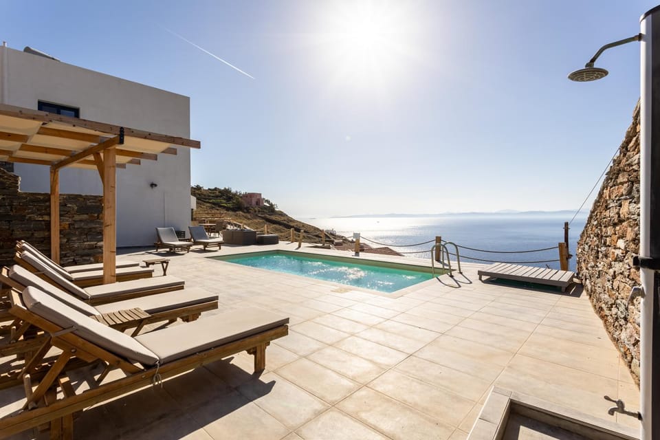 Patio, Natural landscape, Pool view, Sea view, Swimming pool, sunbed