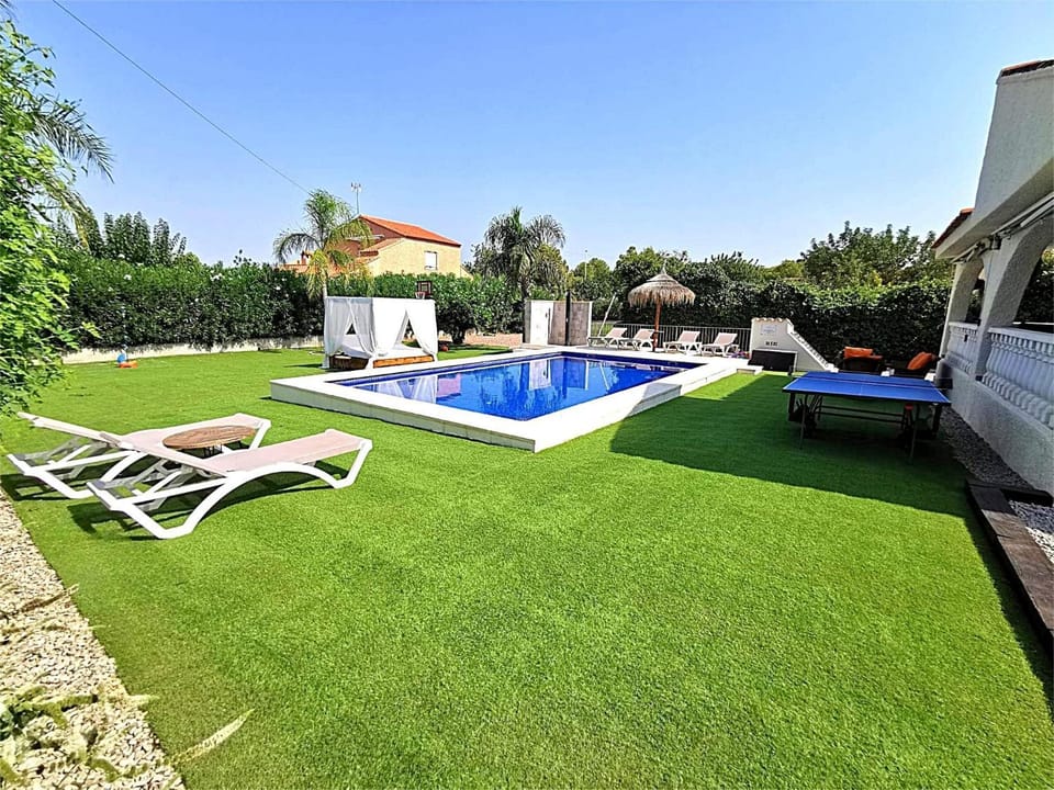 Property building, Living room, Swimming pool
