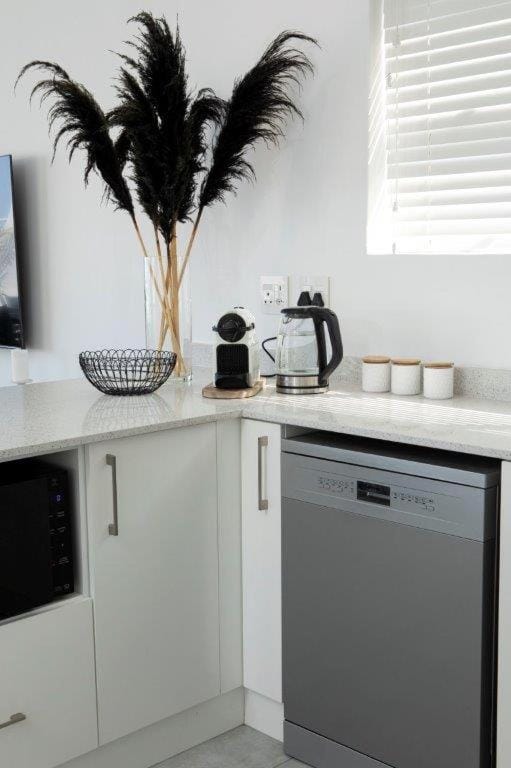 Kitchen or kitchenette, dishwasher