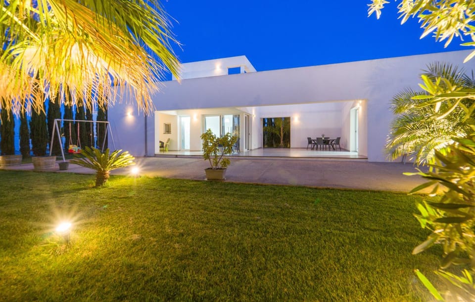 Property building, Night, Garden