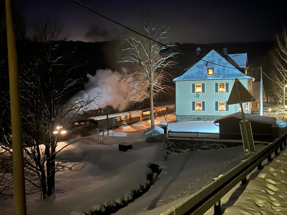 Property building, Night, Natural landscape, Winter