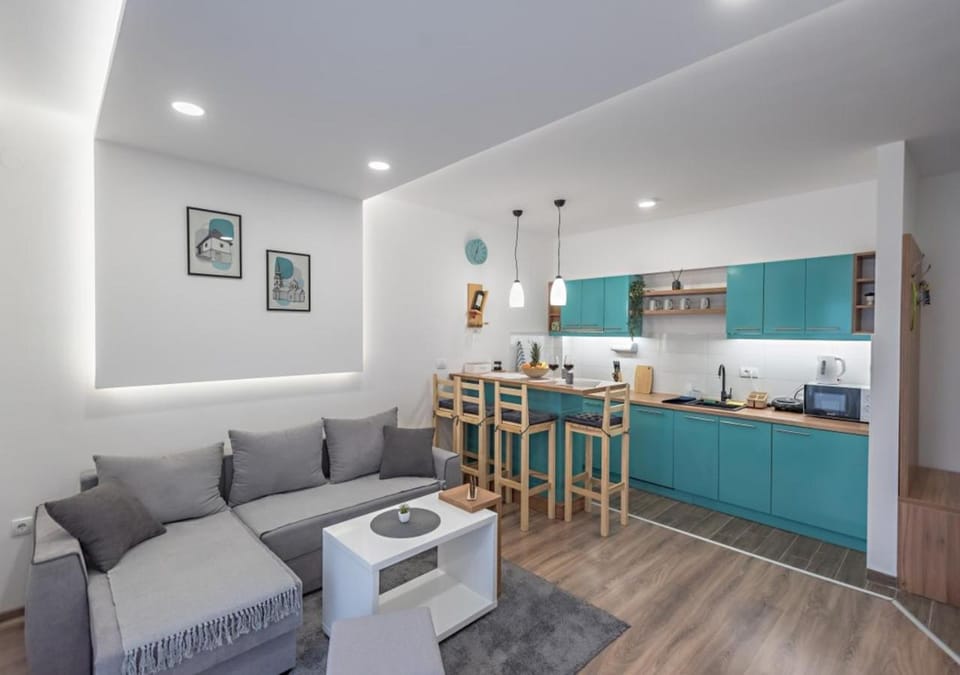 Living room, kitchen