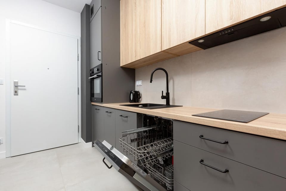 Kitchen or kitchenette, dishwasher