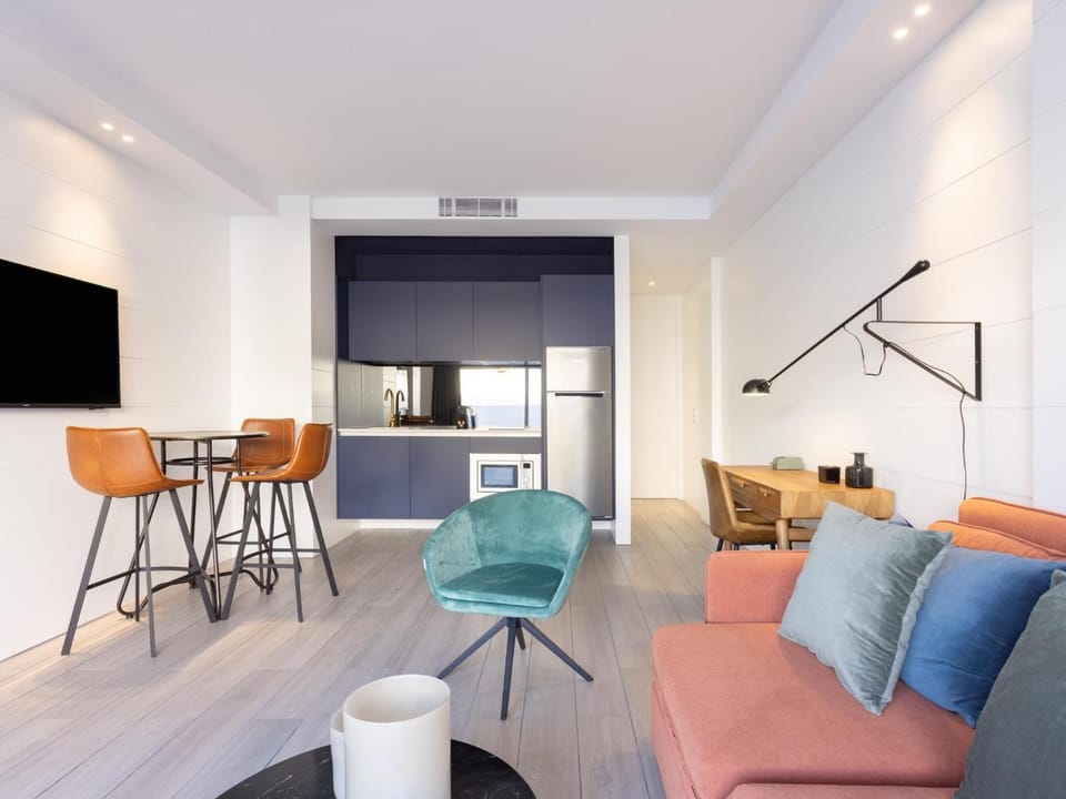 Living room, kitchen
