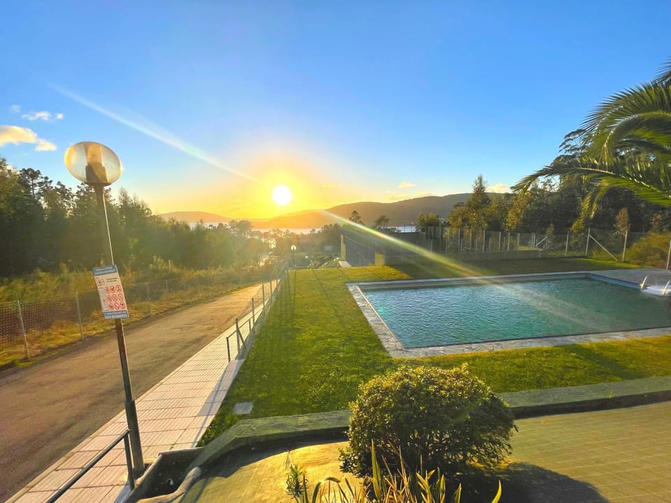 Spring, Day, Natural landscape, Garden, Garden view, Pool view, Swimming pool, Sunrise, Sunset