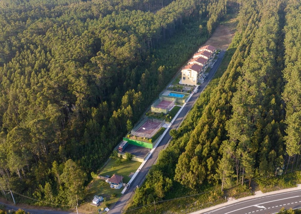 Property building, Day, Neighbourhood, Natural landscape, Bird's eye view, Street view
