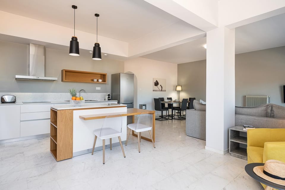 Living room, kitchen