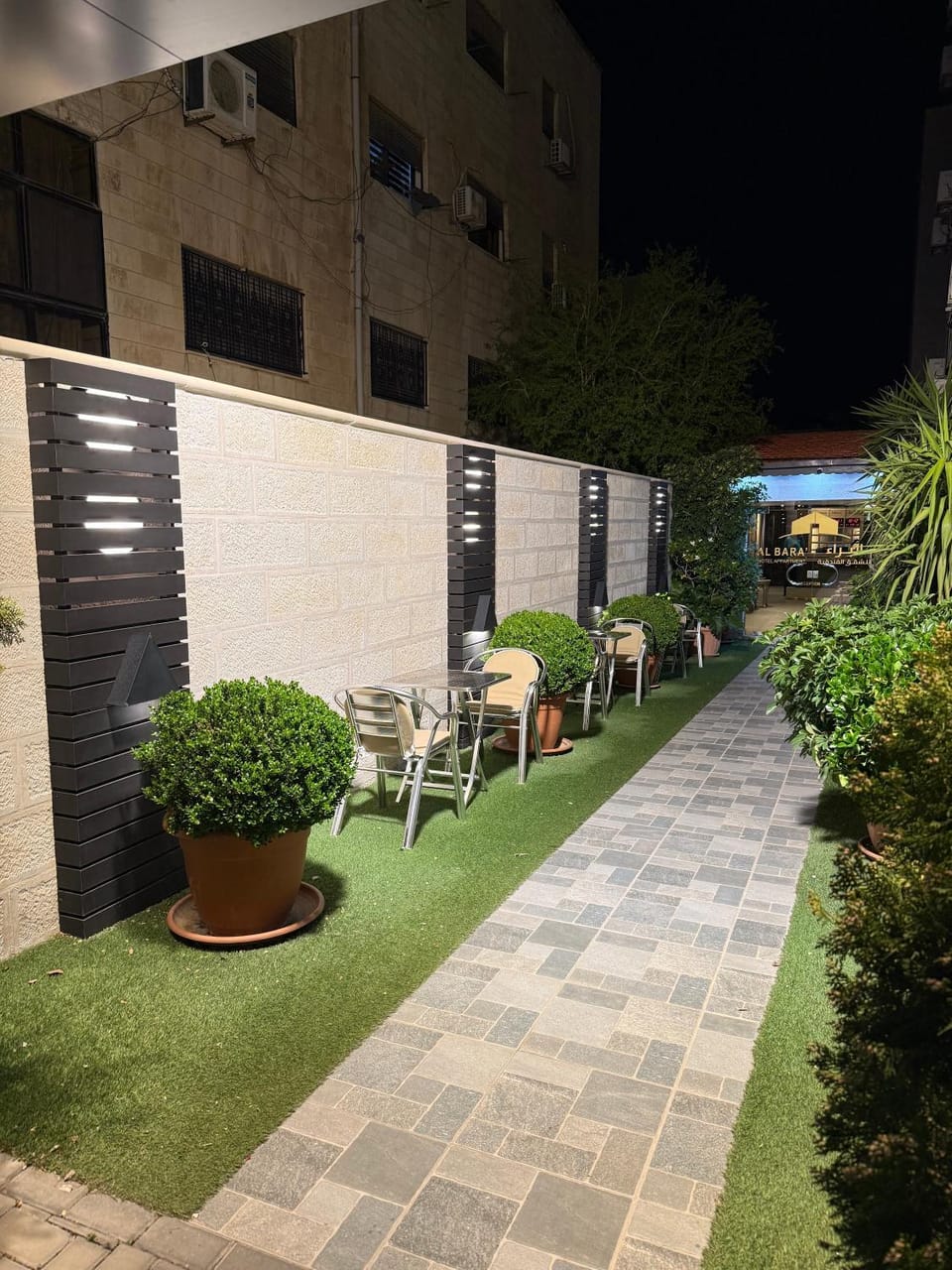 Property building, Patio, Night
