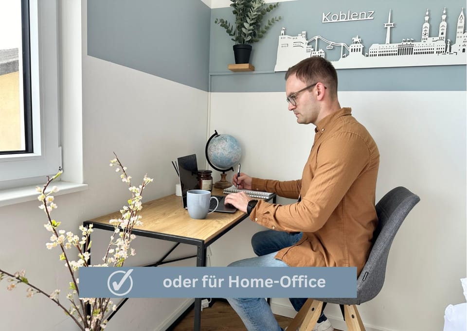 Wonderful World Apartment - stadtnah, Balkon, Parkplatz, E-Ladestation, Fitnessstudio Apartment in Koblenz