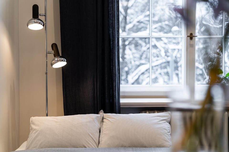 Bed, Day, Winter, View (from property/room), Living room, Photo of the whole room, Decorative detail, Seating area, Bedroom, City view, Garden view, Landmark view, Street view