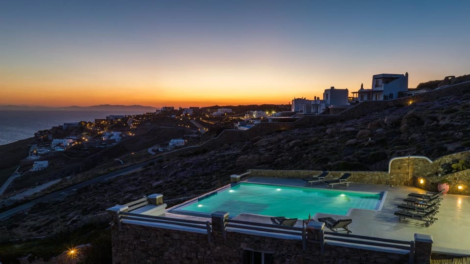 Swimming pool, Sunset