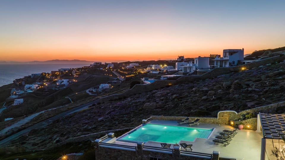 Pool view, Sunset