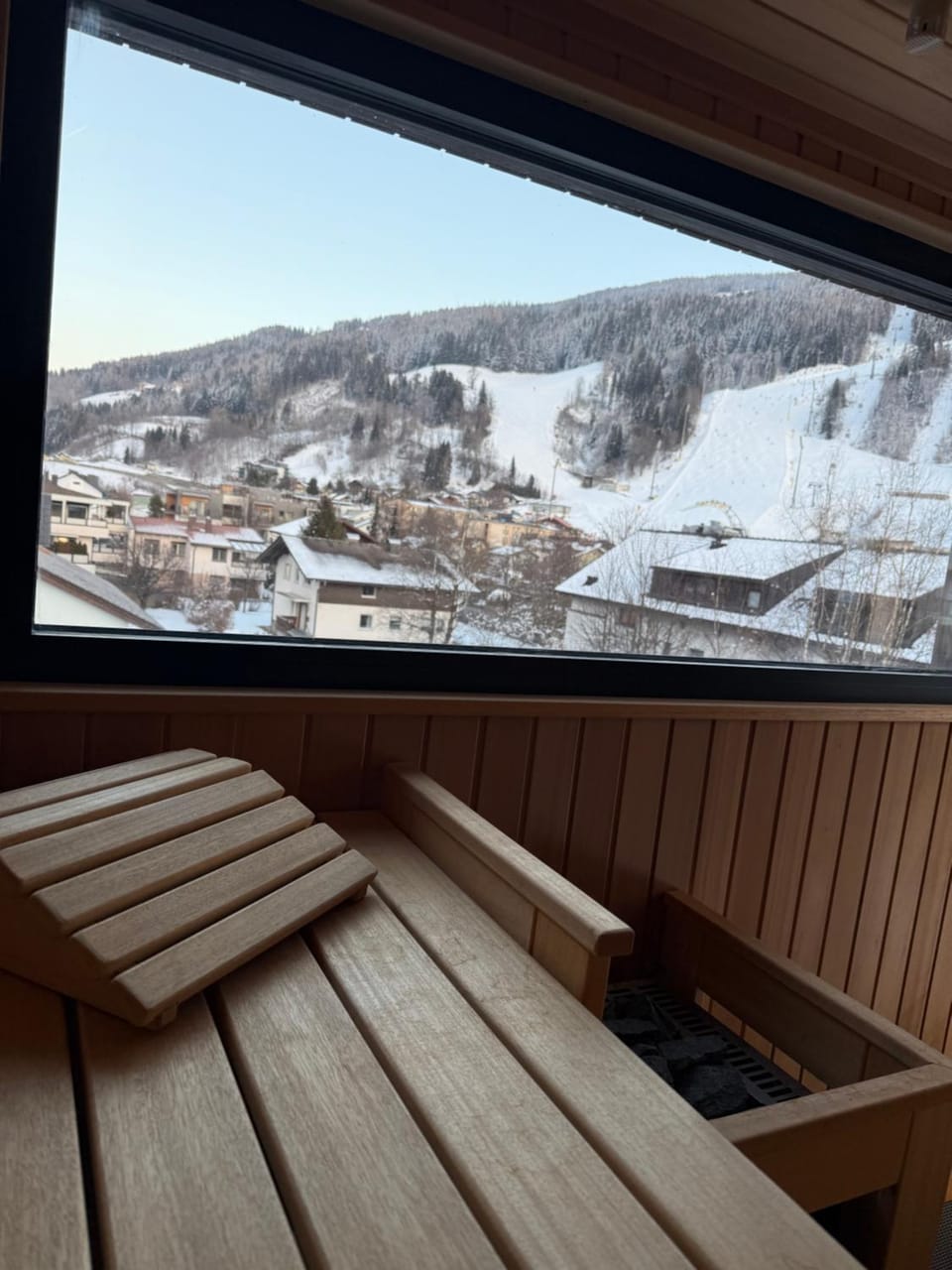 Day, Natural landscape, Winter, Sauna, Sauna, View (from property/room), Balcony/Terrace