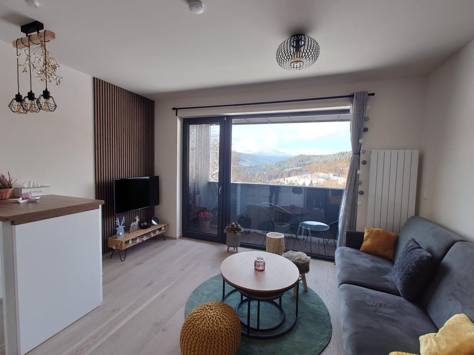 Balcony/Terrace, Living room, Seating area, Dining area, Mountain view