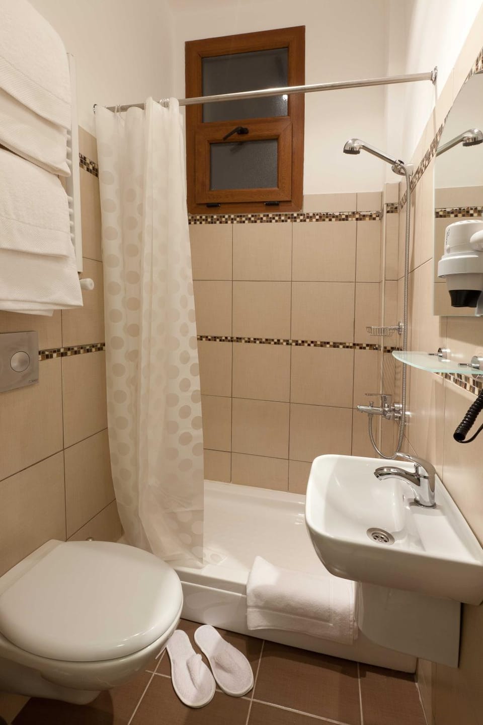 Shower, Toilet, hair dryier