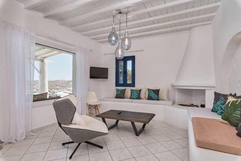 Living room, Seating area, Sea view