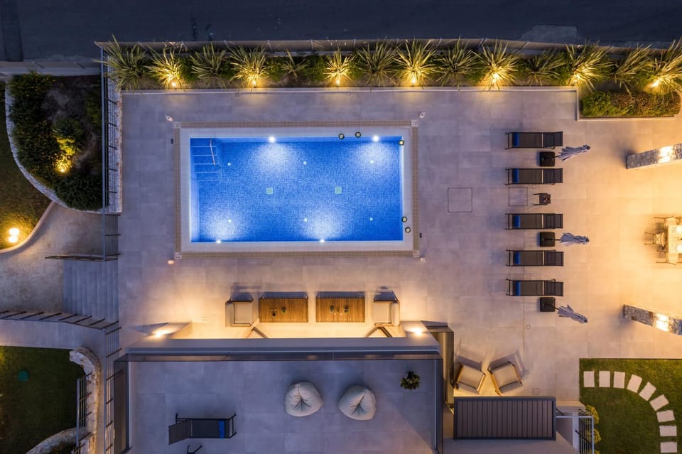 Patio, Living room, Seating area, Pool view, Swimming pool, sunbed