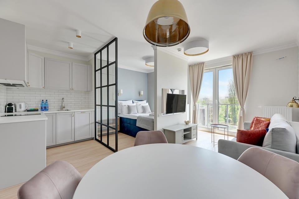 Kitchen or kitchenette, Living room, Seating area