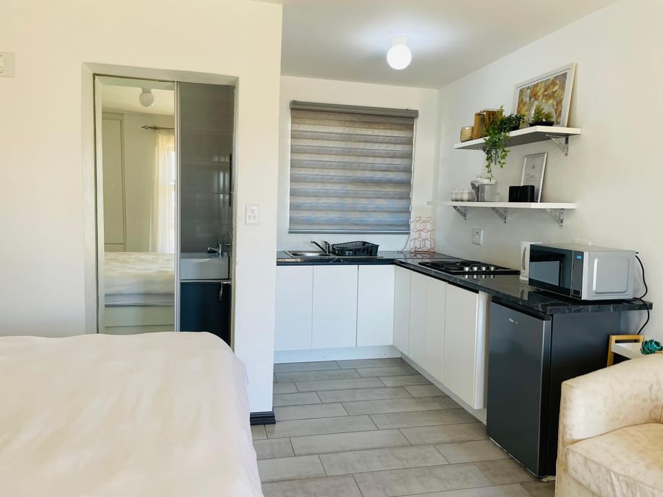 Kitchen or kitchenette, minibar, stove