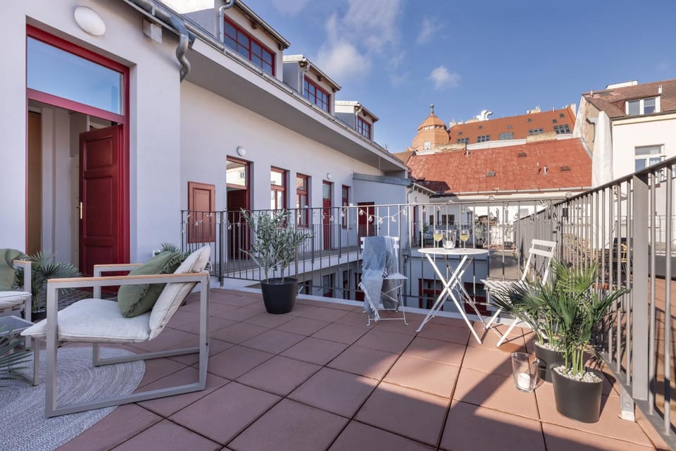 Property building, Patio, Day, View (from property/room), Balcony/Terrace