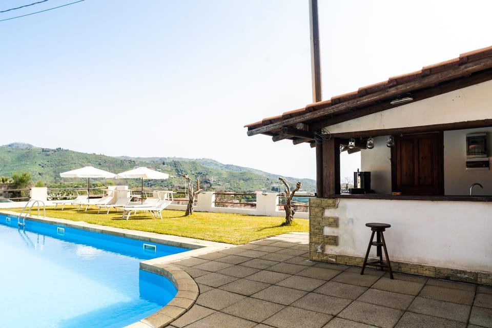 Property building, Living room, Swimming pool