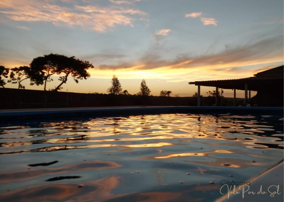 Natural landscape, Swimming pool, Sunset