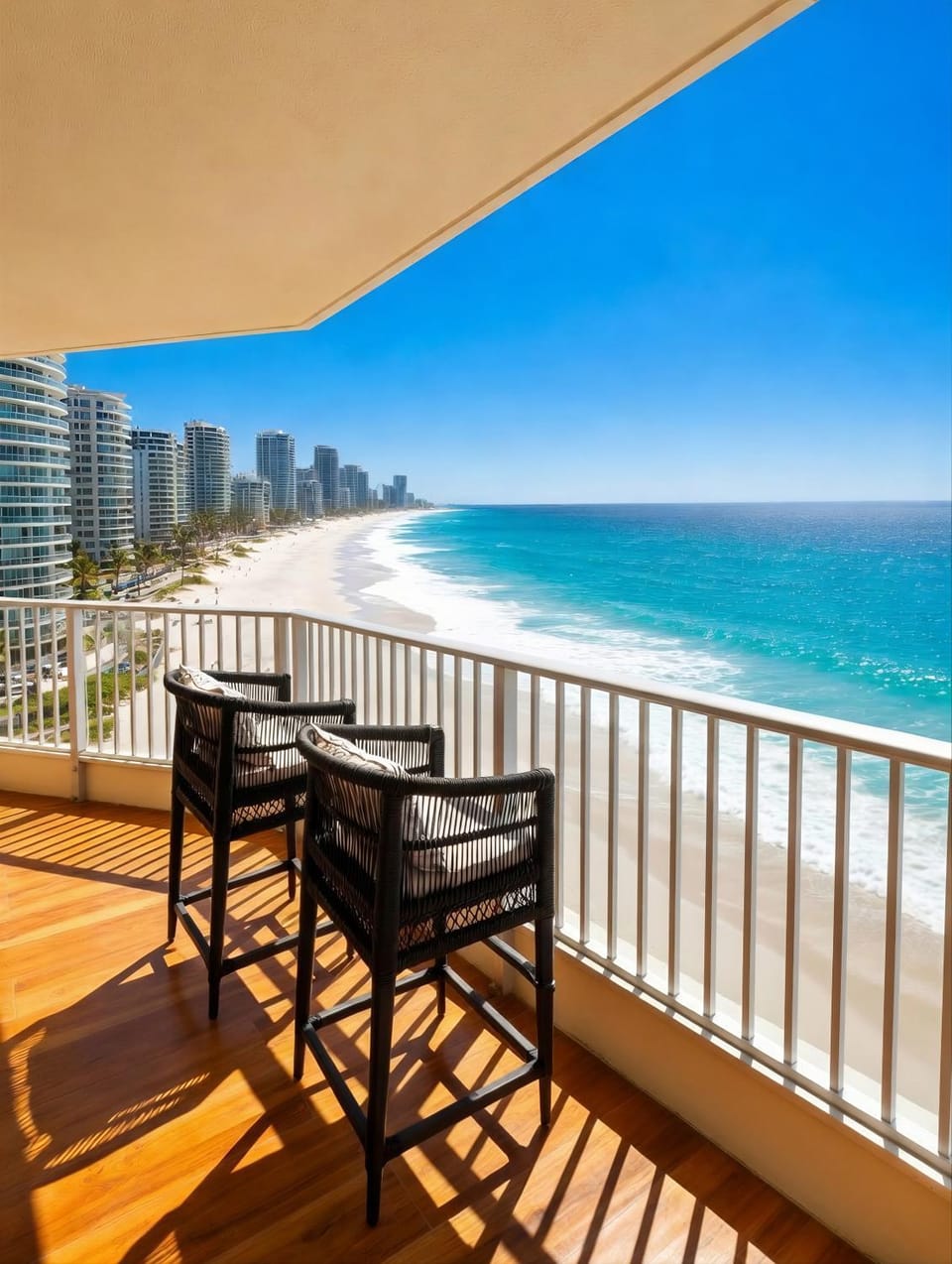 Day, Natural landscape, View (from property/room), Balcony/Terrace, Beach, City view, Sea view, sunbed
