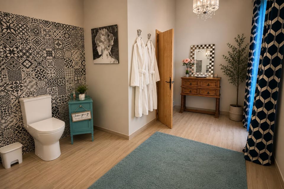 Toilet, Bathroom, towels