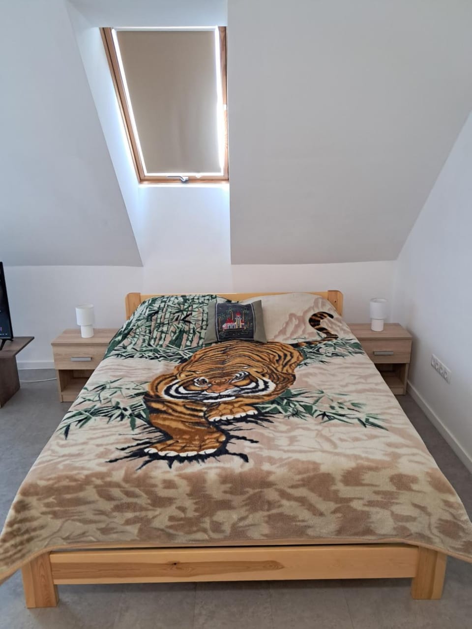 Bed, Living room, Photo of the whole room, On site