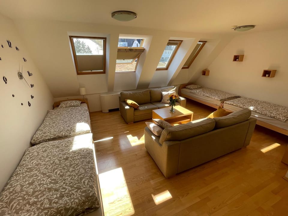 Bed, Living room, Photo of the whole room, Seating area, Bedroom