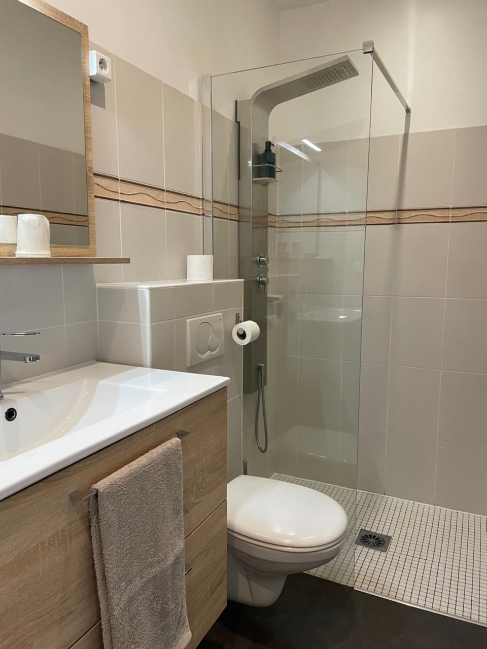 Shower, Toilet, Bathroom, towels