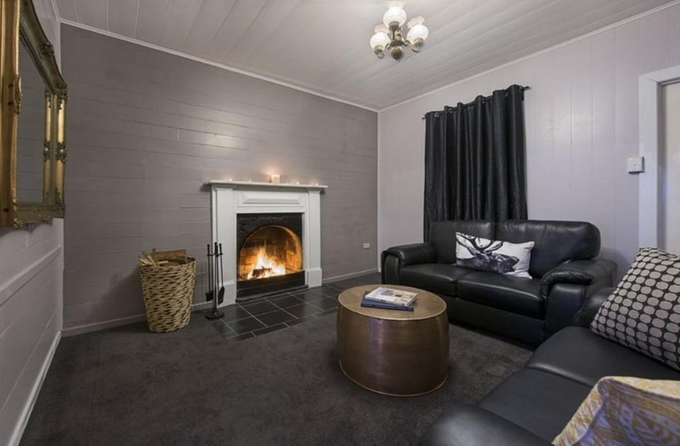 Living room, fireplace