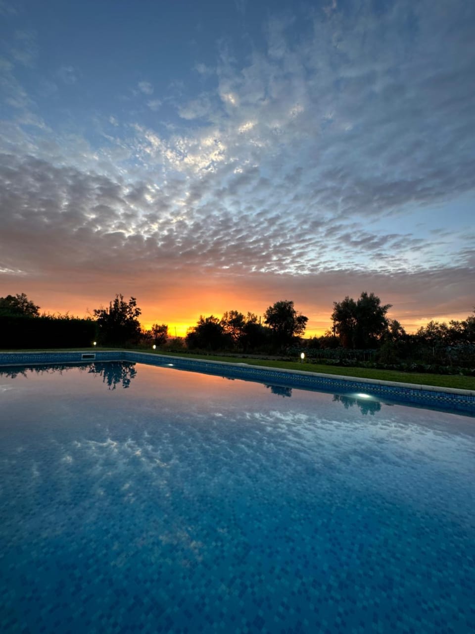 Natural landscape, Swimming pool, Sunset