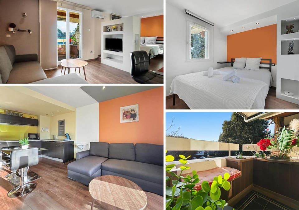 Patio, Communal lounge/ TV room, Bed, Kitchen or kitchenette, Photo of the whole room, Seating area