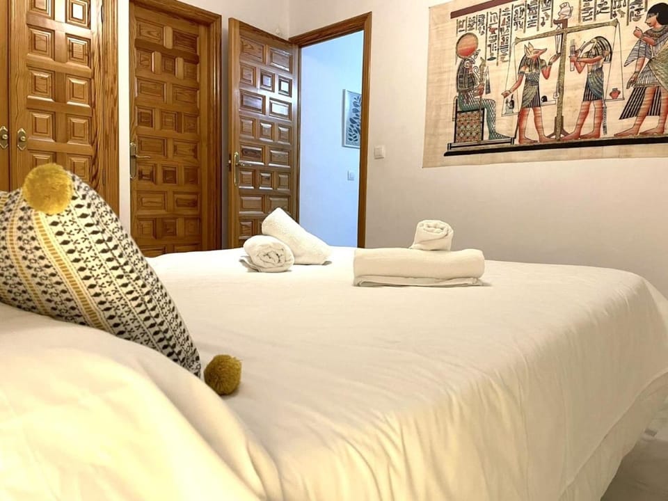 Bed, Photo of the whole room, Bedroom, towels, wardrobe