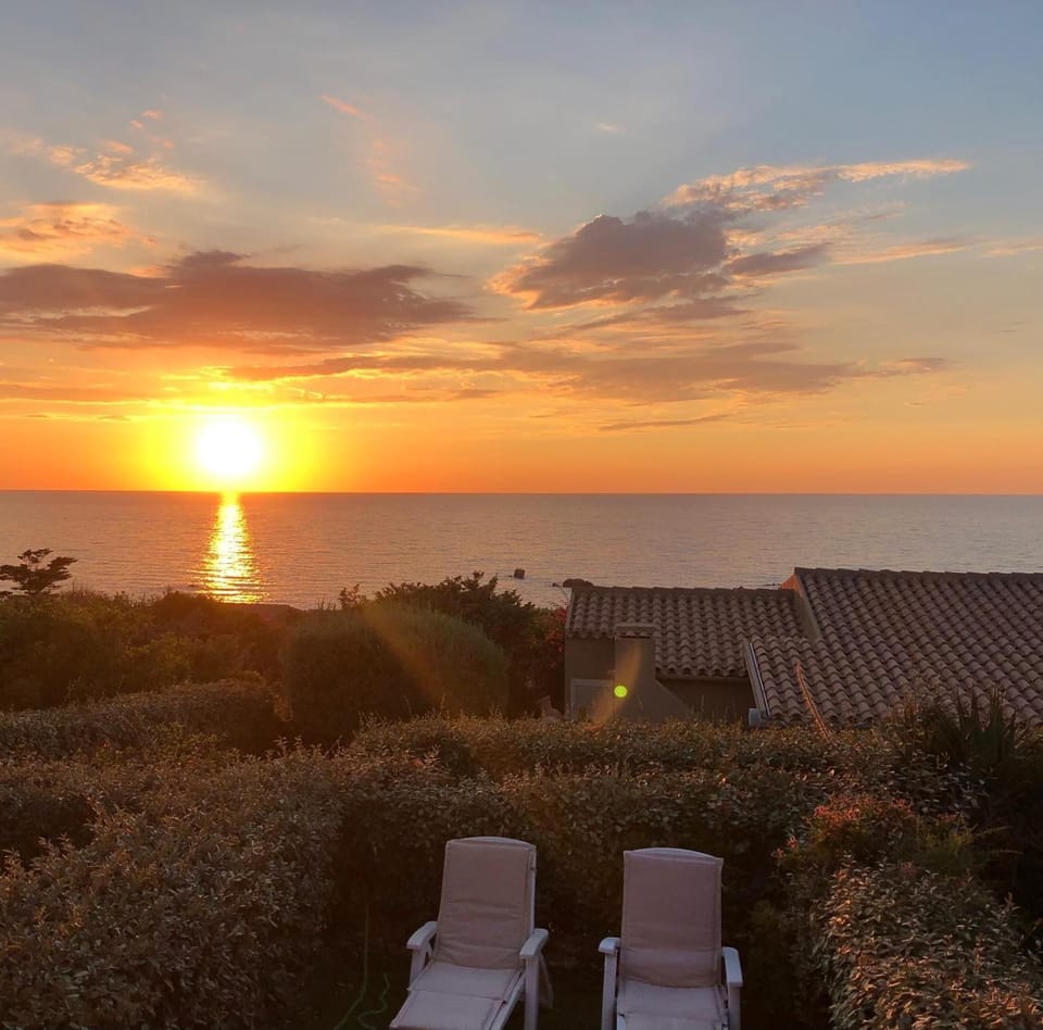 Sea view, Sunset, sunbed